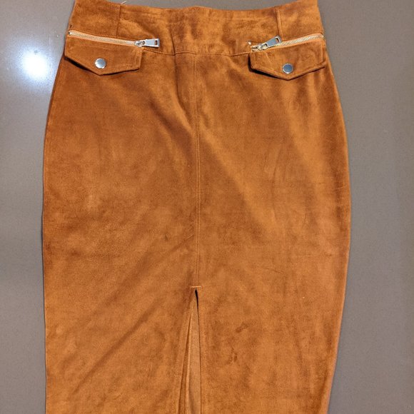 River Island Suedette Pocket Detail Pencil Skirt - Picture 6 of 6